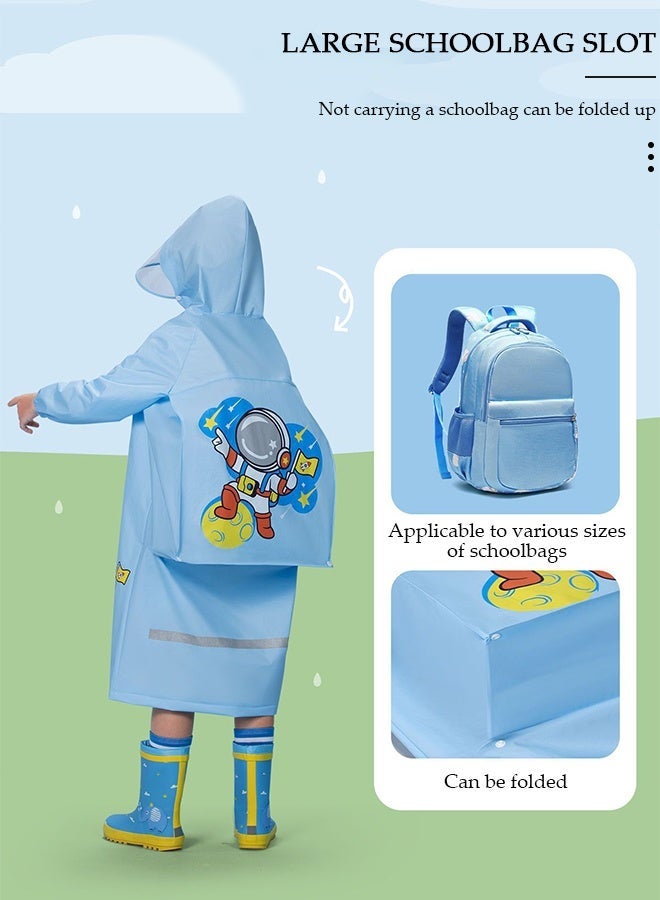 DUNISO Portable Kids EVA Raincoat with Hood and Sleeves - Reusable for Cycling, Traveling, Fishing, Hiking &  Camping - Image 4