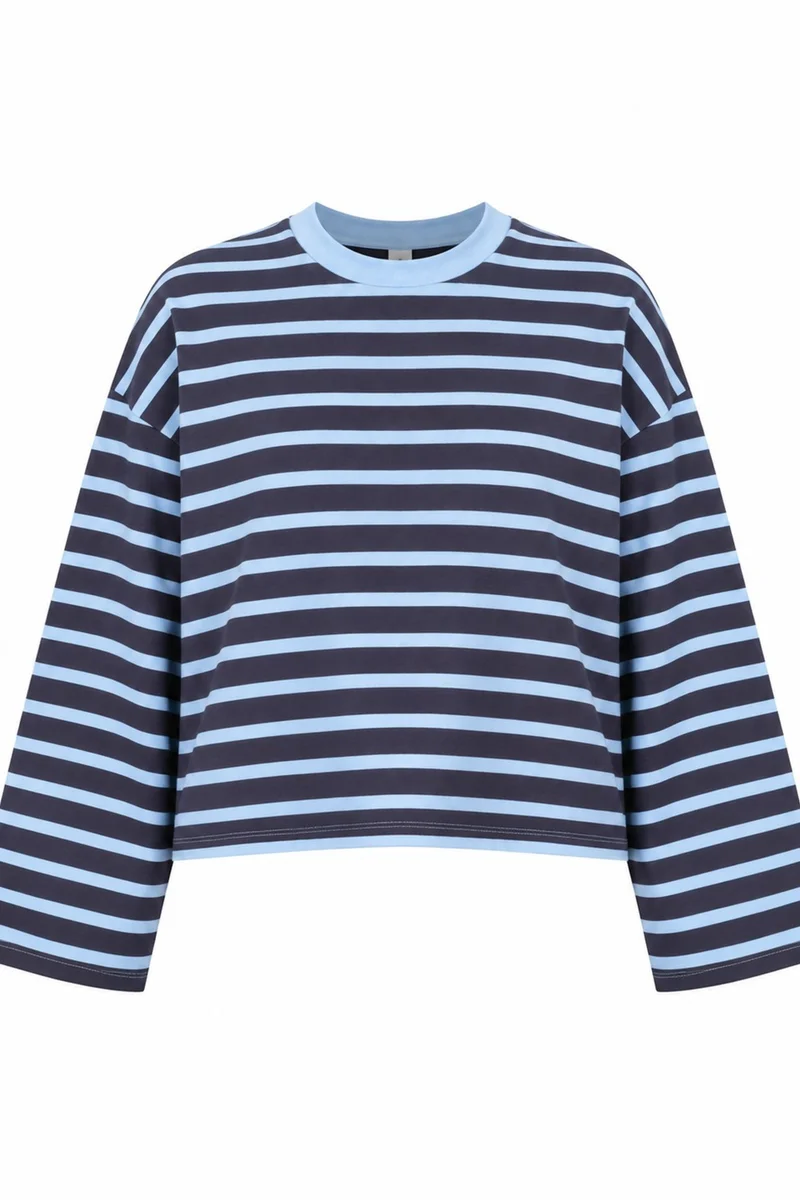 هيكاب Boxy Fit Striped Long Sleeve T-Shirt