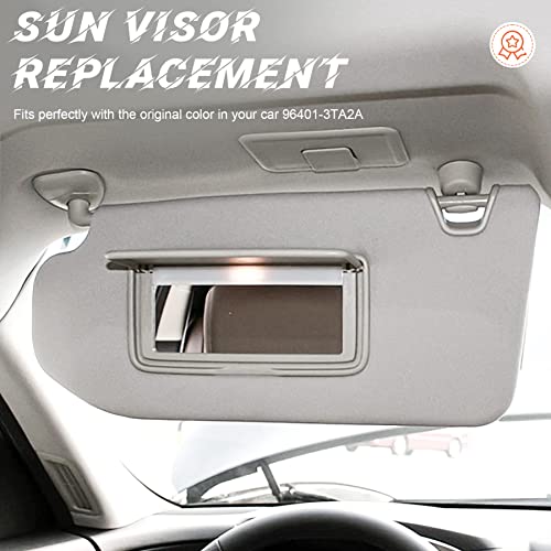 ILONPA Gray Driver Left Side Sun Visor Replacement Compatible with 2013 2014 2015 2016 2017 2018 Nissan Altima Without Sunroof Replace 96401-3TA2A - Image 3