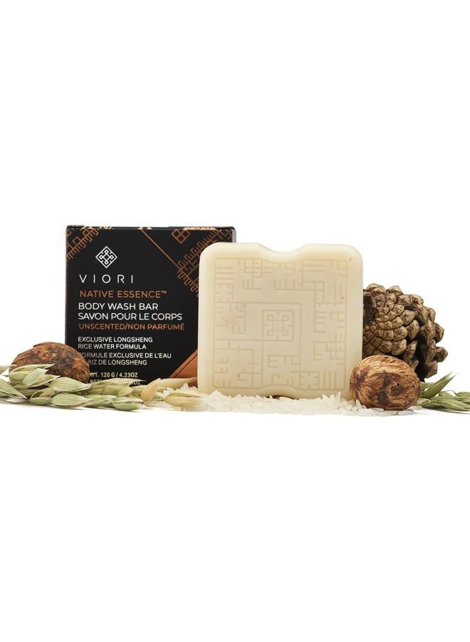 Viori Native Essence Body Wash Bar -120 Gram Unscented - Body Soap Bar with Handcrafted Longsheng Rice Water & Natural Ingredients - Sulfate-free, Paraben-free, Cruelty-free, 100% Vegan, Zero-Waste - Image 1