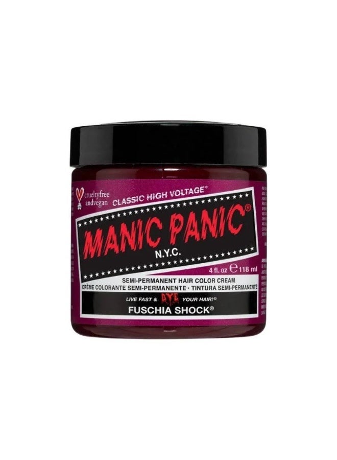 Manic Panic Classic High Voltage Semi-Permanent Hair Color Cream Fuschia Shock 118ml - Image 1