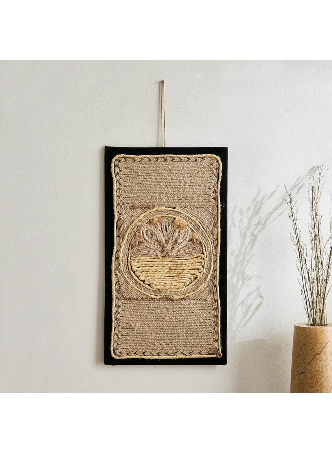 Home Box Enzo Wall Decor with Jute and Shell 40 x 1 x 23 cm