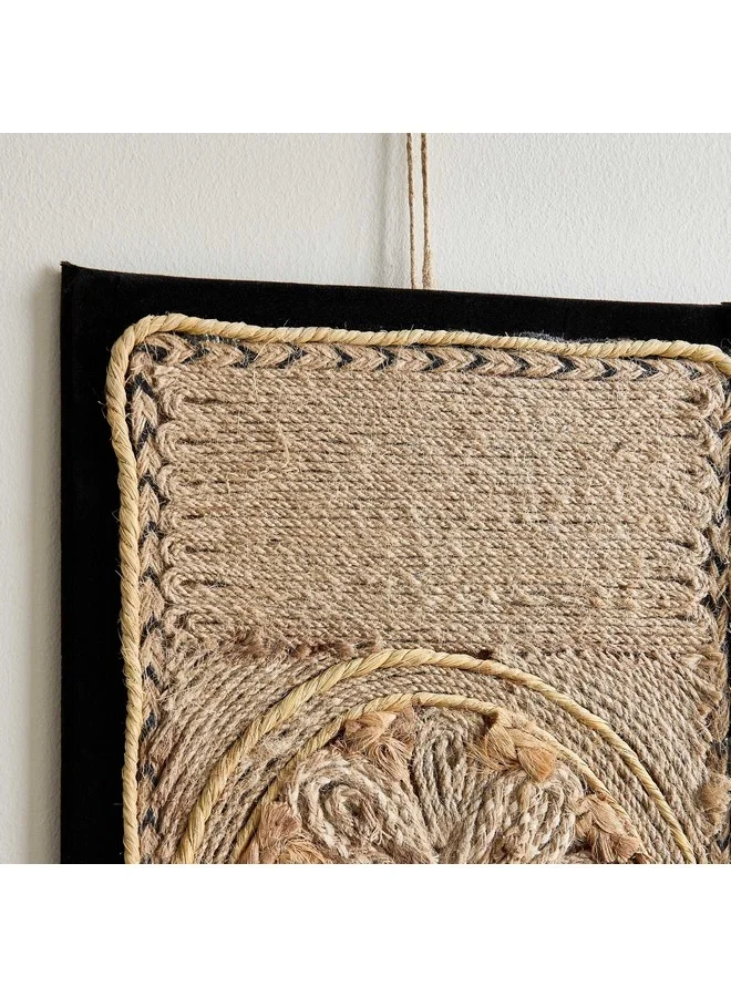 Home Box Enzo Wall Decor with Jute and Shell 40 x 1 x 23 cm
