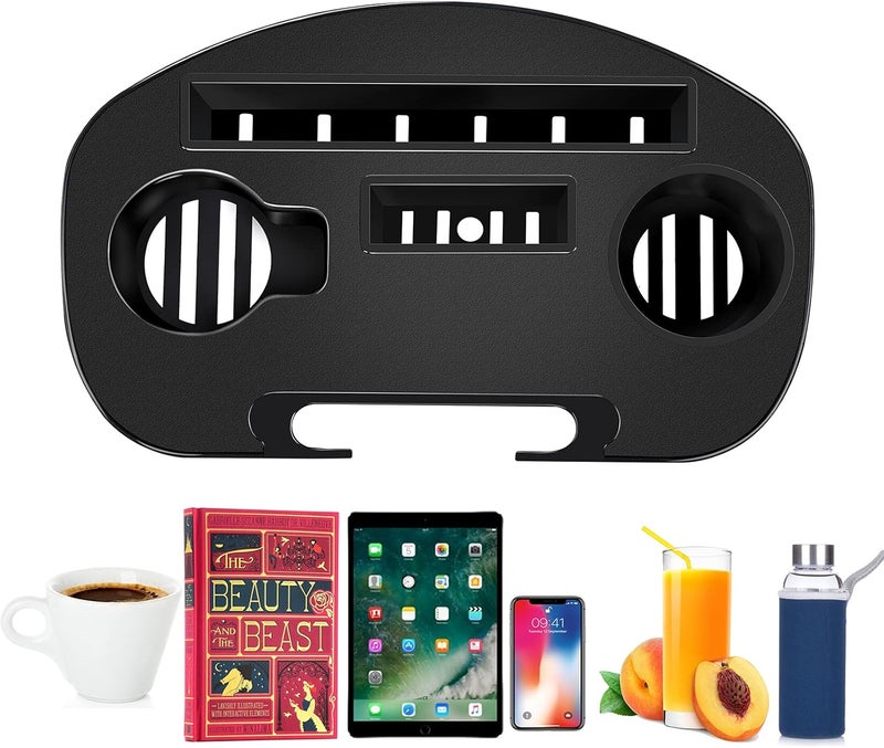 Hanperal Zero Gravity Chair Tray, Multifunctional recliners Cup Holder Tray, Zero Gravity Lounge Chair Cup Holder, Utility Clip on Side Recliner Table/Tray for ipadmini/Air/Pro, Cellphone, Cup-Black - Image 4