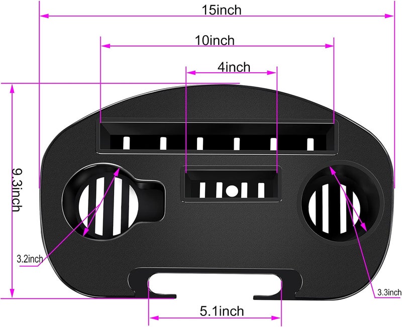 Hanperal Zero Gravity Chair Tray, Multifunctional recliners Cup Holder Tray, Zero Gravity Lounge Chair Cup Holder, Utility Clip on Side Recliner Table/Tray for ipadmini/Air/Pro, Cellphone, Cup-Black - Image 2