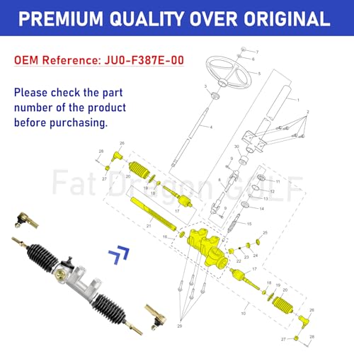 Panglong Suitable for Yamaha G22 Steering Rack, Steering Gear Box Assembly Applicable to Yamaha G22 Golf Cart, Replace OEM #2003-07 - Image 4