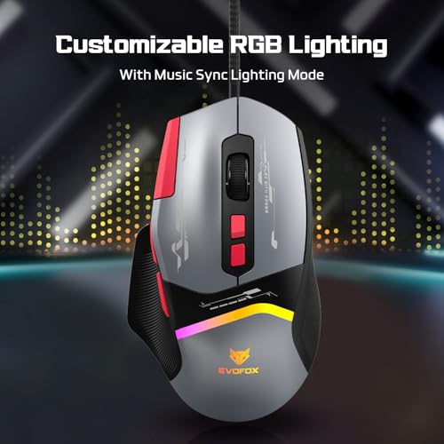 EvoFox Blaze 2 Wired Gaming Mouse | High Performance 1000Hz Polling Rate, Upto 12,800 DPI, RGB Lighting, 8 Programmable Buttons, Software Support with On-Board Memory, Durable Huano Switches - Image 3