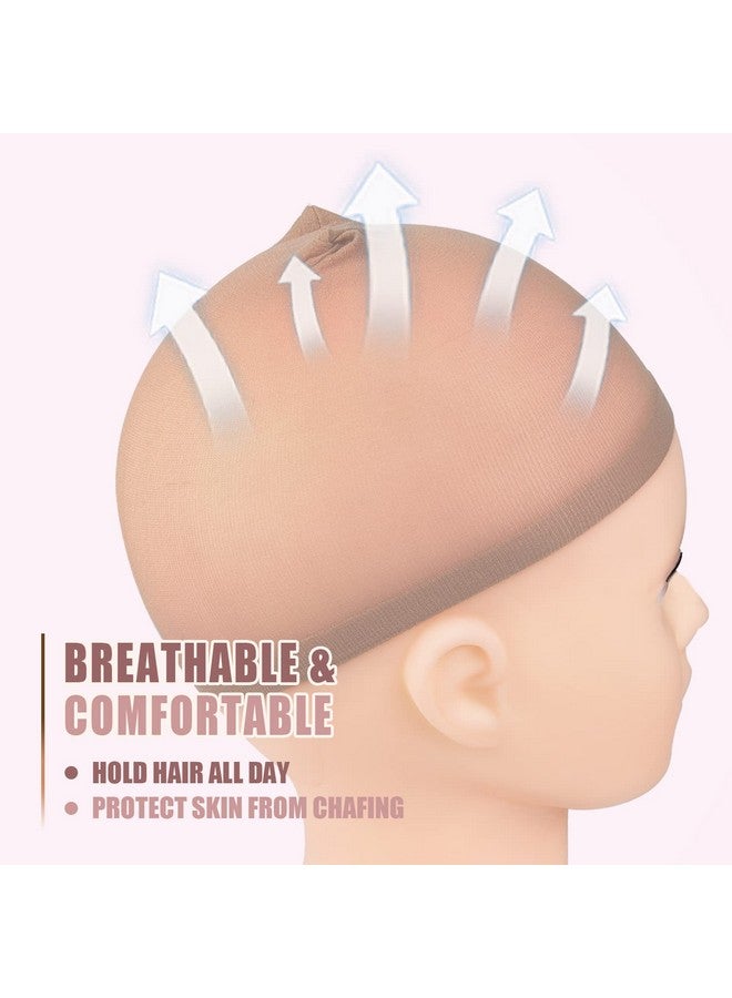 IKOCO Wig Caps For Women 6Pcs Beige Wig Cap For Lace Front Wig Caps Bulk Stretch Nylon Stocking Caps For Wigs - Image 3