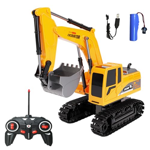 Ruutcasy Remote Control ExcavatorToy Digger Remote Control Digger Excavator ToysEngineering Sand Digger Construction Vehicle Toy RC Excavator Toy Cars for Kids - Image 1