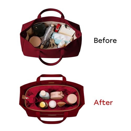 GIVLEFLY Purse Organizer Insert for Tote Bag, Large Bag Organizer Insert with Zipper Pocket, Multi Pocket Handbag Organizer, Structured Purse Liner Shaper - Image 3