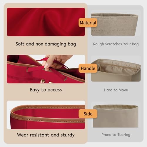 GIVLEFLY Purse Organizer Insert for Tote Bag, Large Bag Organizer Insert with Zipper Pocket, Multi Pocket Handbag Organizer, Structured Purse Liner Shaper - Image 4