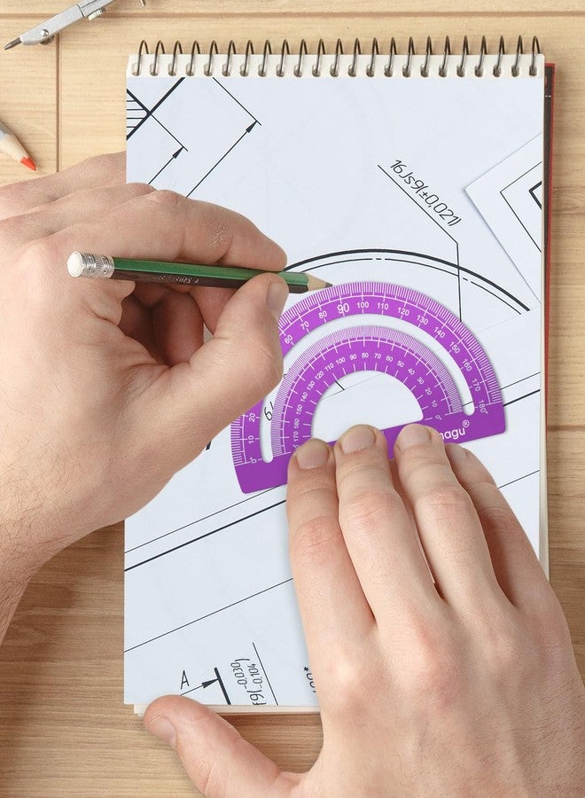 Honagu Aluminum Alloy Triangular Ruler Set, 4 Pieces, 20cm/7.87inches, Purple - Image 4