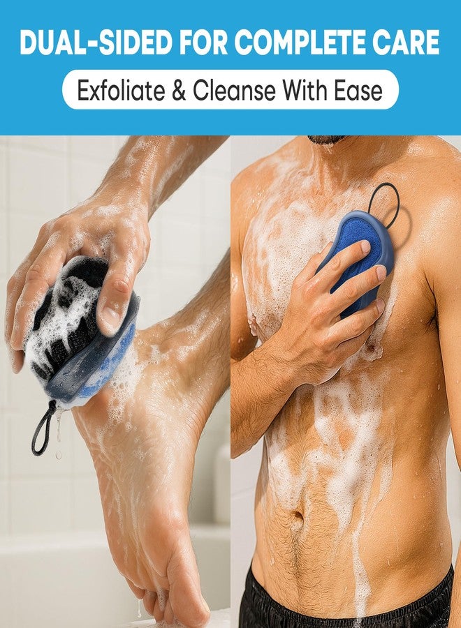 Tilcare Shower Scrubber for Body 2-in-1 : 2 - Pack High Foaming Body Scrubber Exfoliator for Men, Ergonomic Shower Scrub, Deep Exfoliating Travel Bath Brush Loofah for Women, Durable Skin Wash Tool - Image 3
