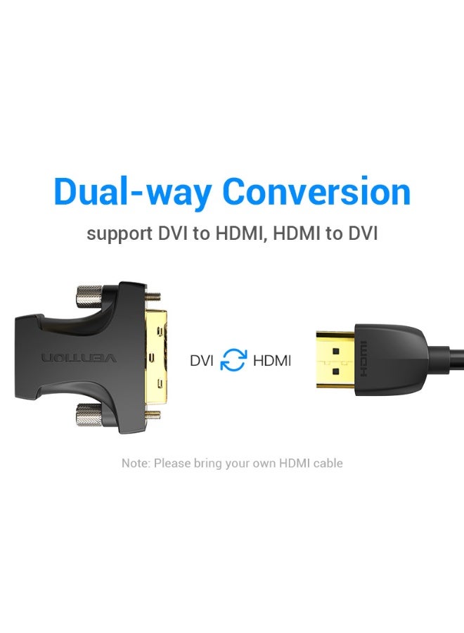 VENTION HDMI Female to DVI (24+1) Male Adapter Black Model # AILB0 - Image 2