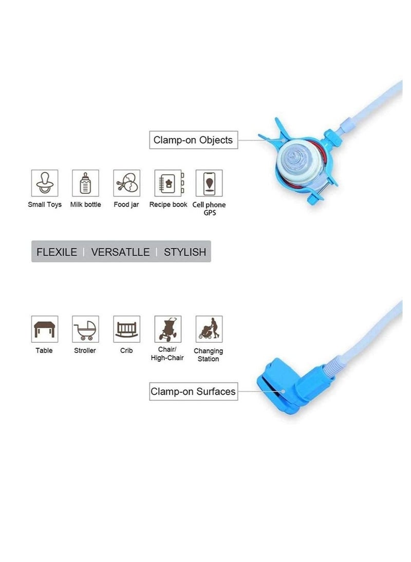 Captaintech Baby Bottle Holder, Multifunctional 360º Rotating Bulletproof Explosion-Proof Bottle Holder Hands-Free Baby Water Milk Car Feeding Bottle Clamp Bracket (Blue) - Image 5