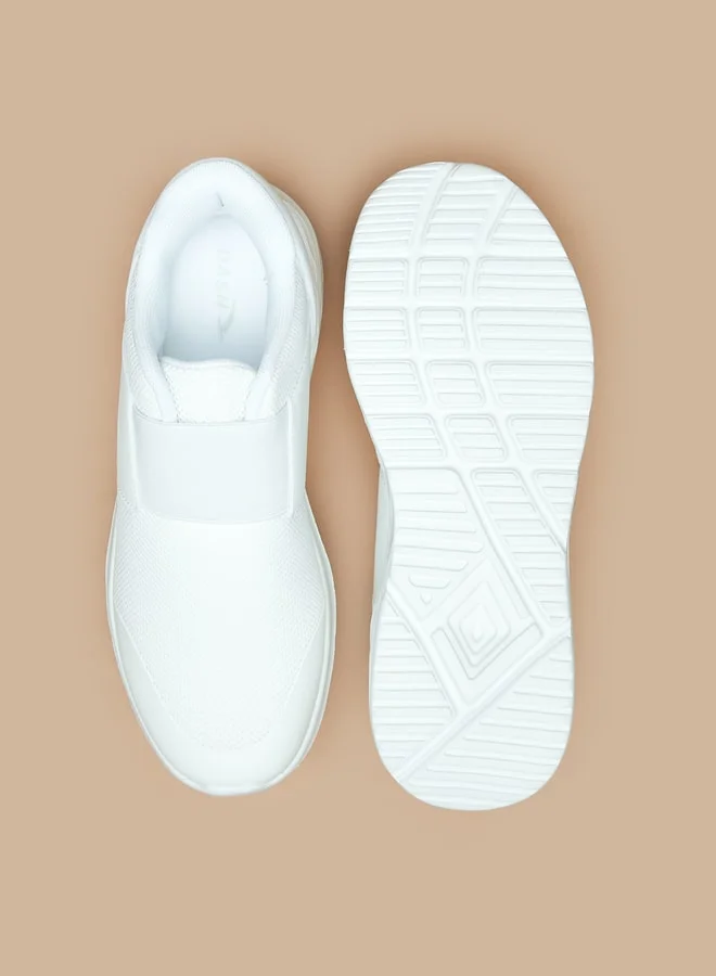 Dash Womens Textured Slip-On Sports Shoes With Panel Detail