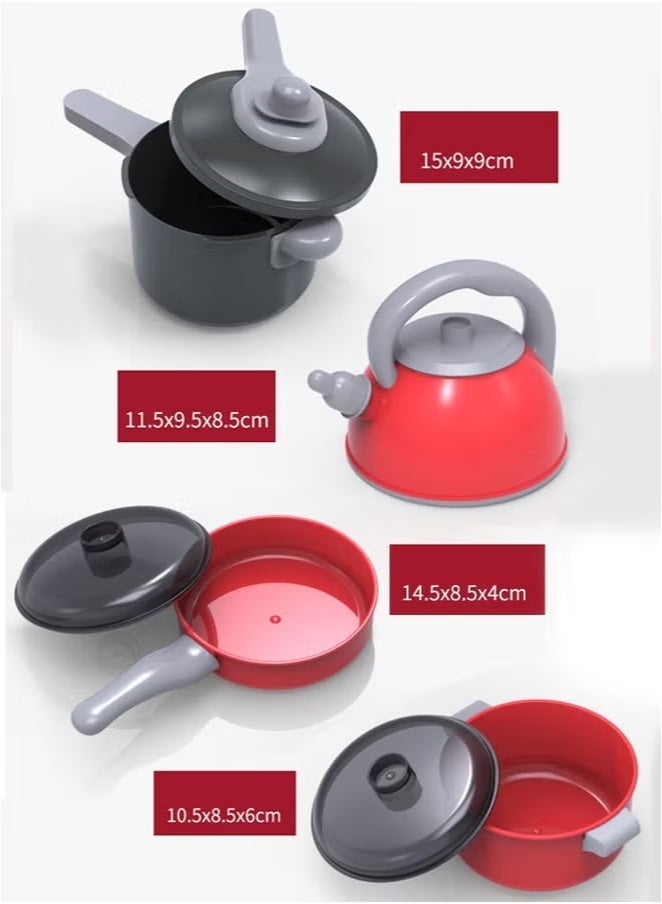 مجموعة ألعاب مطبخ للأطفال مكونة من 59 قطعة، ألعاب طبخ طعام وهمية، ألعاب أطفال داخلية DIY، مجموعة طبخ للأطفال مع أواني ومقالي، شواية باربيكيو، تقطيع الطعام والخضروات. - Image 4