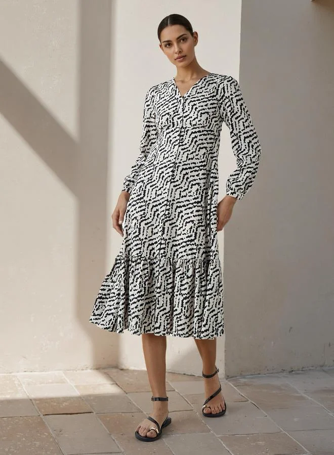 Splash FAV Abstract Print A-line Women Dress with Pockets