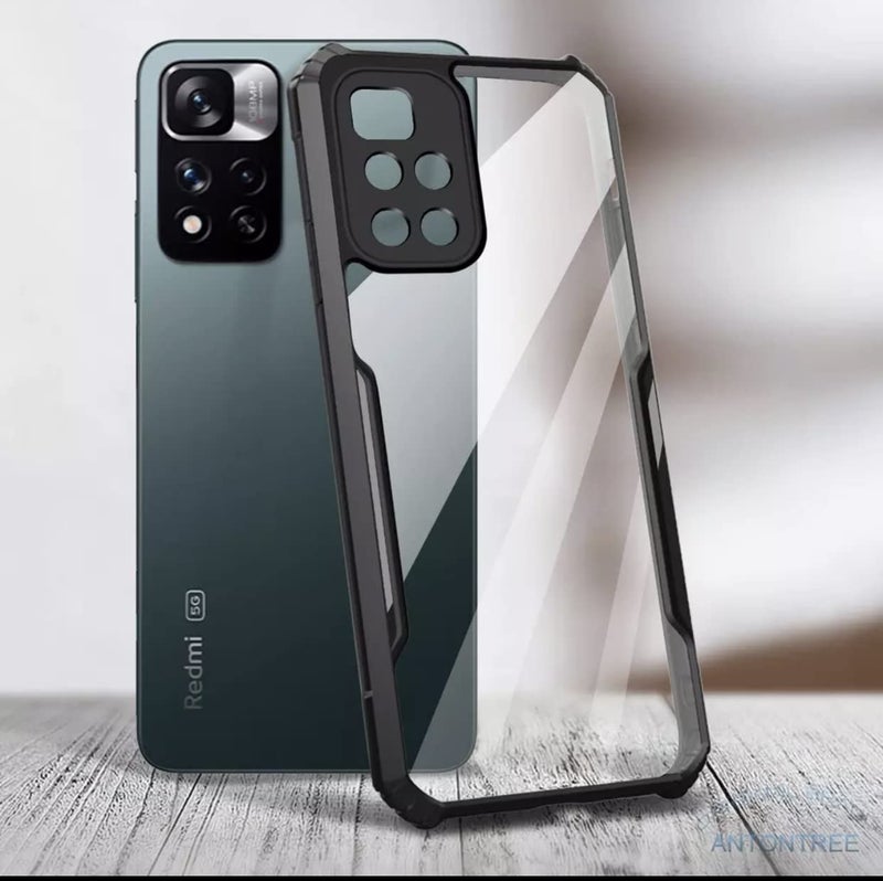 REALCASE Silicone & TPU Redmi Note 11 Pro/Note 11 Pro Plus 5G Back Cover Case | 360 Protection Shock Proof Design | Clear Transparent Back Cover Case for Redmi Note 11 Pro/Pro Plus (X Black) - Image 2