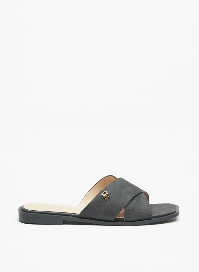 Flora Bella By Shoexpress Women's Cross Strap Slip-On Flat Sandals