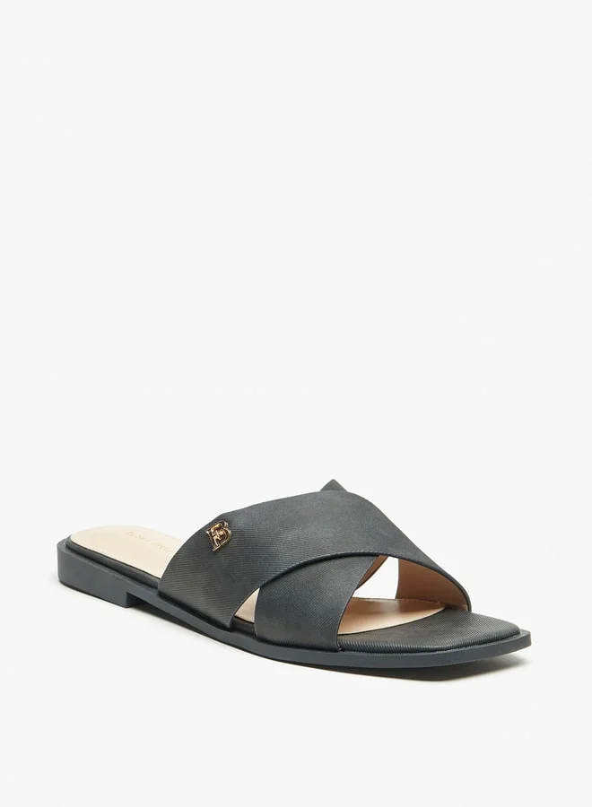 Flora Bella By Shoexpress Women's Cross Strap Slip-On Flat Sandals