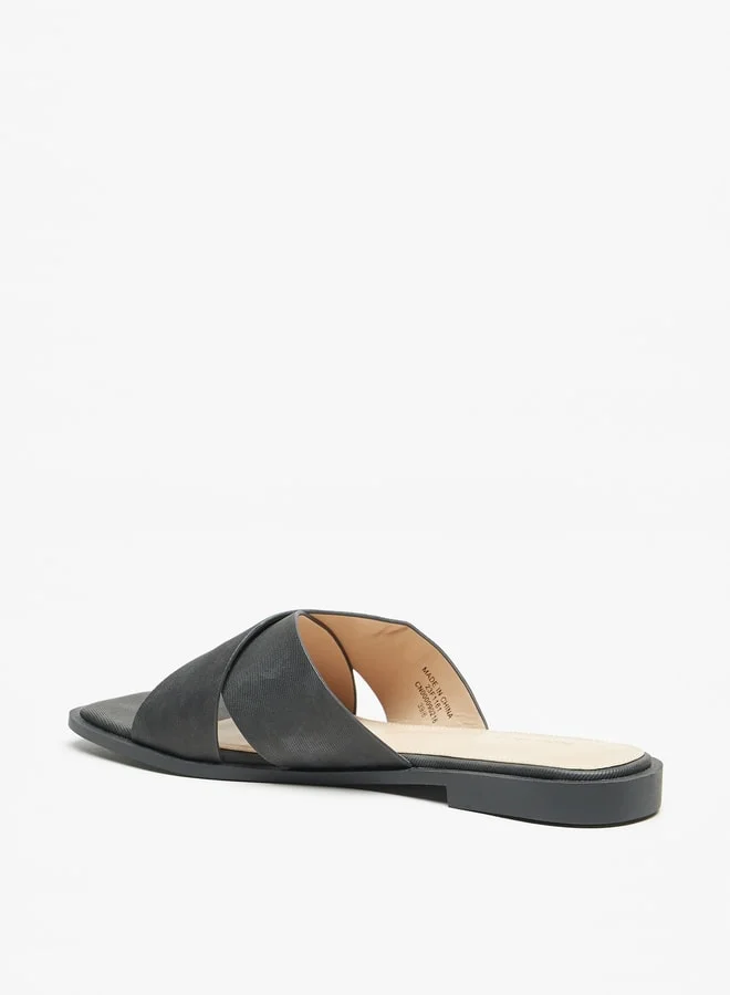 Flora Bella By Shoexpress Women's Cross Strap Slip-On Flat Sandals