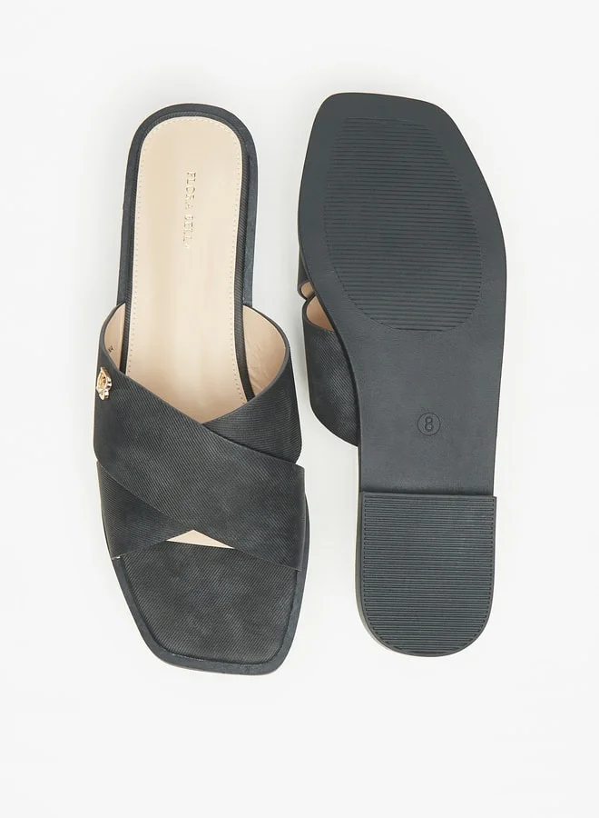Flora Bella By Shoexpress Women's Cross Strap Slip-On Flat Sandals