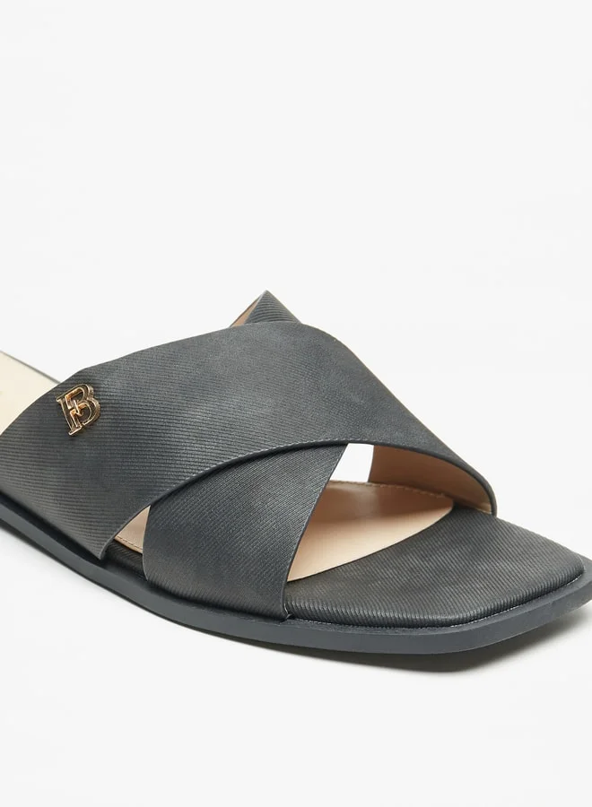 Flora Bella By Shoexpress Women's Cross Strap Slip-On Flat Sandals