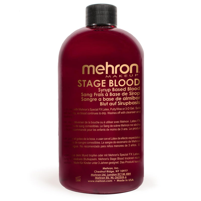 mehron Mehron Makeup Stage Blood  Realistic Fake Blood For Halloween  Stage Blood Makeup Washable Fake Blood for Special FX Stage  Screen Halloween  Cosplay 16 oz Bright Arterial