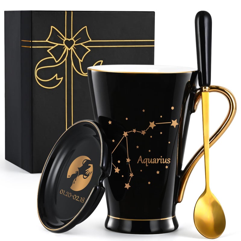 Maustic Aquarius Gifts for Women January February Birthday Zodiac Astrology Horoscope Constellation for Best Friends Astrology Lover 12 Oz Mug