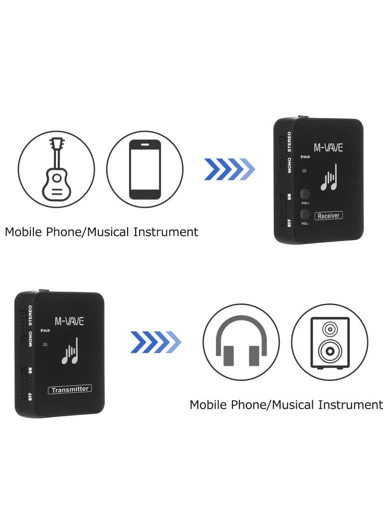 M VAVE WP 10 2.4GHz Wireless Earphone Monitor Transmission System Rechargeable Transmitter Receiver Stereo Mono Recording - Image 2