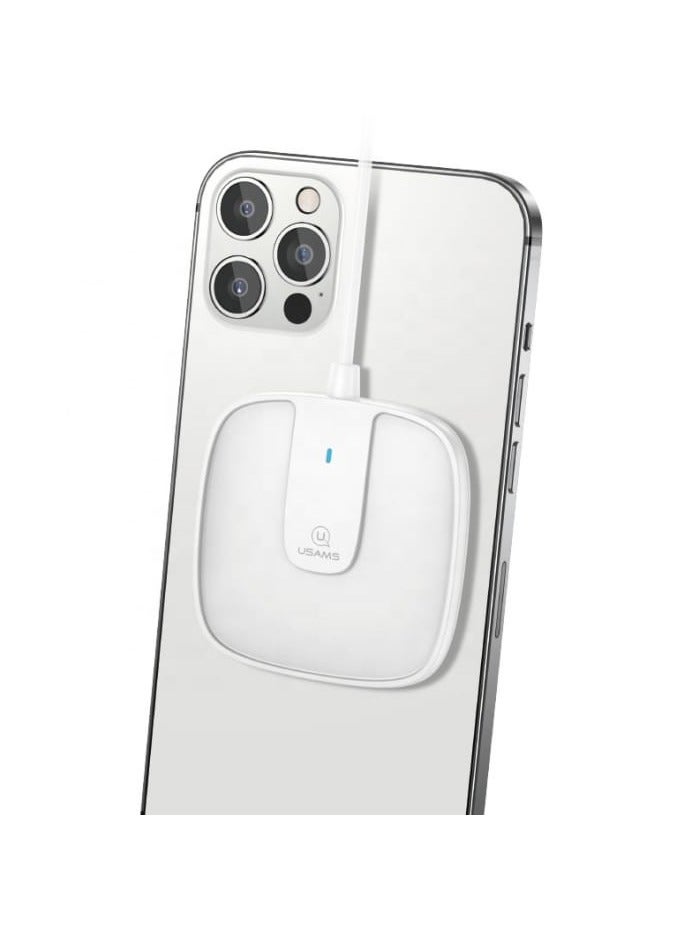 Usams Premium Magnetic Wireless Charger US-CD153 – Ultra-Slim 15W Fast Charging Pad for Smartphones & Earbuds - Image 1