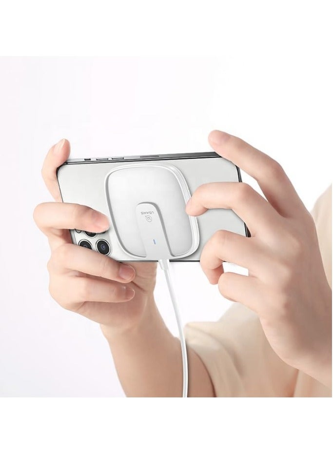 Usams Premium Magnetic Wireless Charger US-CD153 – Ultra-Slim 15W Fast Charging Pad for Smartphones & Earbuds - Image 2