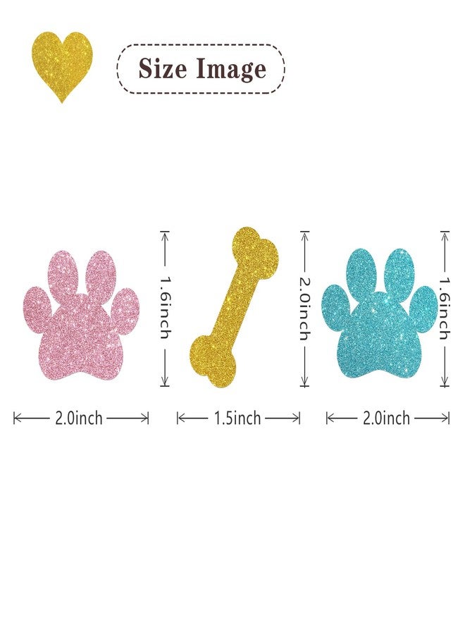 MonMon & Craft Dog Paw Print Cupcake Toppers/Dog Puppy Birthday Cupcake Toppers/Baby Shower/Children Birthday Sign Pet Puppy Party Cupcake Decor Glitter 24 Pcs - Image 2