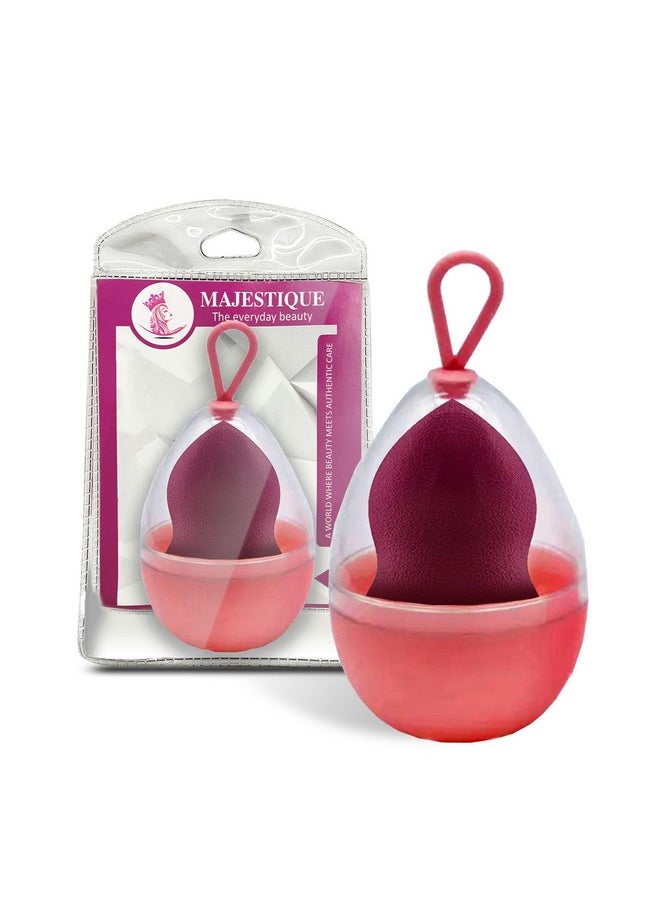 MAJESTIQUE MAJESTIQUE Blender Beauty Makeup Sponge With Holder Case Makeup Sponge Holder Travel Case Box Container Reusable Lightweight Multi-Colored 1Pcs  - Image 1