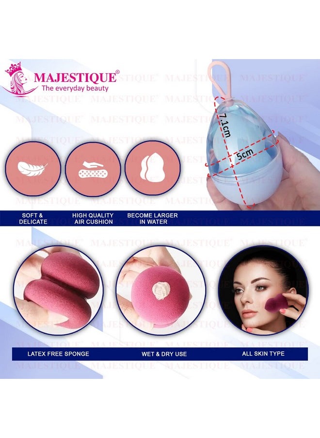 MAJESTIQUE MAJESTIQUE Blender Beauty Makeup Sponge With Holder Case Makeup Sponge Holder Travel Case Box Container Reusable Lightweight Multi-Colored 1Pcs  - Image 2