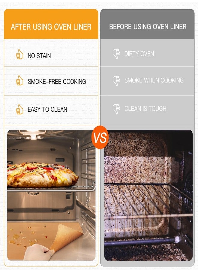 SKYBD 4 Pack Large Copper Oven Liners for Bottom of Oven BPA and PFOA Free, 16x24 Inch Thick Heavy Duty Non Stick Teflon Oven Mats for Electric, Gas, Toaster, Convection, Microwave Ovens Grills - Image 5