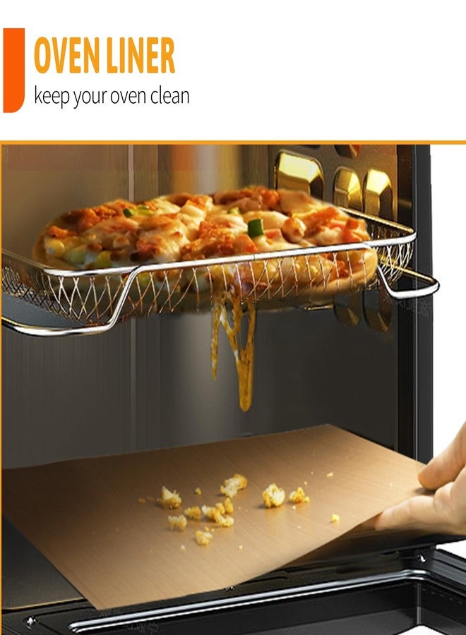 SKYBD 4 Pack Large Copper Oven Liners for Bottom of Oven BPA and PFOA Free, 16x24 Inch Thick Heavy Duty Non Stick Teflon Oven Mats for Electric, Gas, Toaster, Convection, Microwave Ovens Grills - Image 2