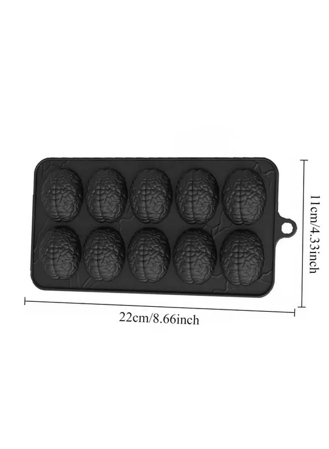 Brain Skull Silicone Mold For Chocolate Candy Ice Cubes Reusable Baking Decorating - Image 3