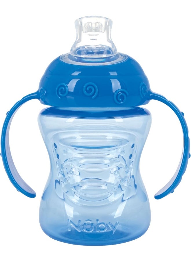 Nuby Nuby 2-Pack No-Spill Super Spout Grip N' Sip Cup, Red and Blue  - Image 5