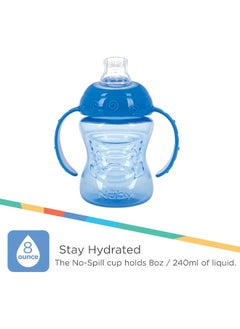 Nuby Nuby 2-Pack No-Spill Super Spout Grip N' Sip Cup, Red and Blue  - Image 4