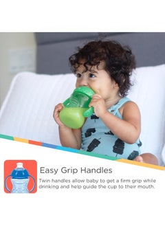 Nuby Nuby 2-Pack No-Spill Super Spout Grip N' Sip Cup, Red and Blue  - Image 3