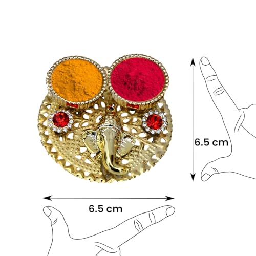 Saugat Traders Return Gifts for Pooja Function Roli Chawal Katori Holder Haldi Kumkum Plate Set of 11 Puja Favors Wedding, Haldi, Mehandi, Puja Ceremony Pasupu Kumkuma Packets for Women, Ladies - Image 3