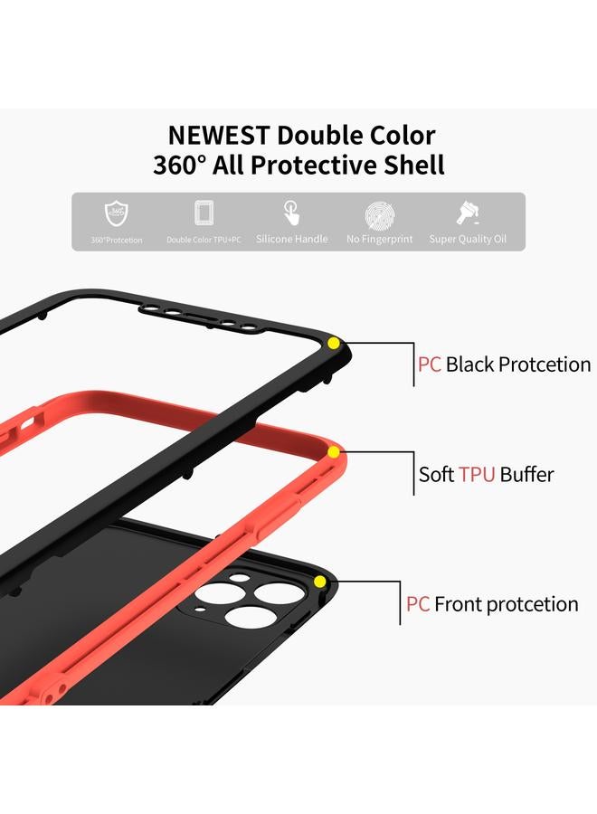 S-TOP Case For iPhone 11 Pro Max Two Color Full Protective 3-in-1 Phone Case - Image 4