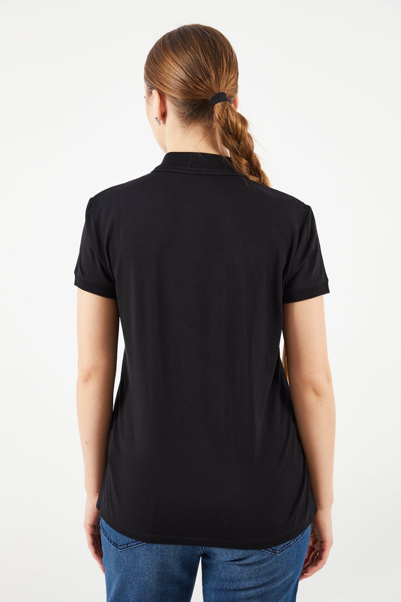 Scuderia Ferrari Women Sportswear Fit Short Sleeve Outdoor Top, Black  - Image 2