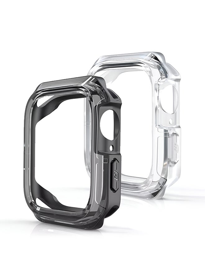 O Ozone (Pack of 2) Case Compatible with Apple Watch 10 Series 42mm, Anti-Scratch Shockproof TPU Protective Case Full Coverage Bumper Shell Case Cover - Black & Clear - Image 1
