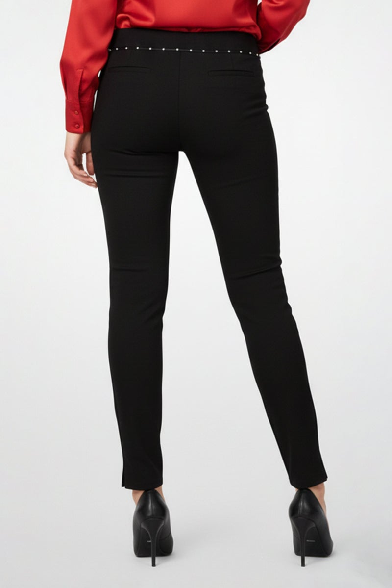 armani Emporio Armani Women Elastic Waist Plain Pants, Black - Image 4