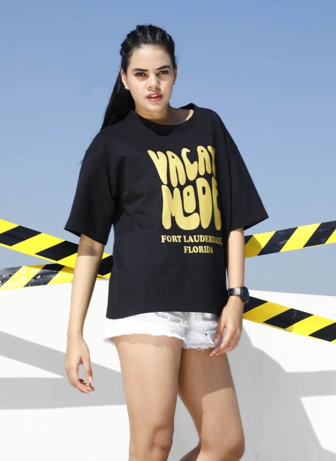 Athena تي شيرت جرافيك أسود للنساء - Image 4