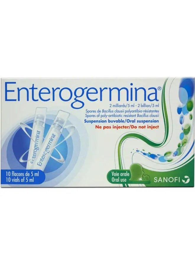 Enterogermina 2 Billion/5 mL Suspension Oral Vials 10's