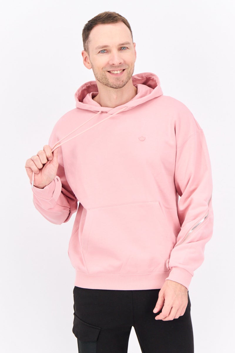 adidas Originals Men Sportswear Fit Long Sleeve Outdoor Hoodies, Rose Pink  - Image 1